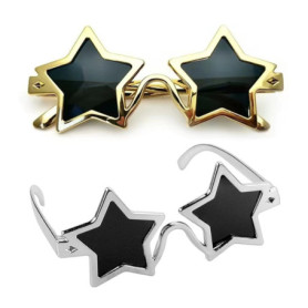 2PCS Lunettes de Soleil en Forme d'Étoile - Lunettes Pentagramme Rétro, Lunettes de Fête Amusantes et Incassables pour Enfants e