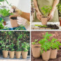 50 Pièces Pot Semis Biodégradable 8cm Bassin de Greffe en Fibresrond Pots de Semis Pots de Plantes avec 50 Étiquettes de Plantes