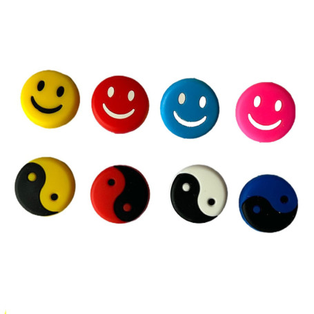 YFelomatric Lot de 8 amortisseurs pour raquette de tennis - Motif visage smiley - Design de raquette de tennis