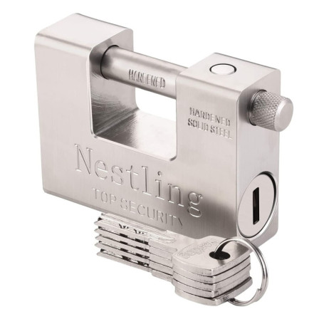 Cadenas Exterieur Ultra Robuste - Nestling® sécurité cadenas clé,Imperméable et anticorrosion,5 Clés,1.1KG,Convient aux conteneu