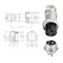 Aiqeer 5 Pièces 3 Broches GX16 Aviation Connecteur, 16 mm Fileté Panneau Métal Aviation Câble Connecteur, 5A Mâle Femelle Aviati