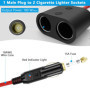 Hoembpn Adaptateur de Prise Allume-Cigare de Voiture 180W Haute Puissance 1 à 2 Voiture Allume Cigare Socket 18AWG,12V/24V Doubl