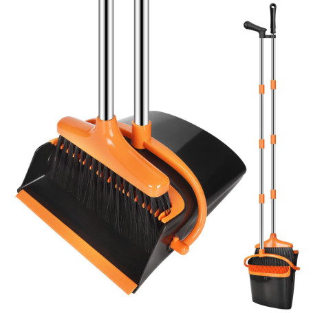 KIMIGO ​​Ensemble Balai et Pelle à Poussière avec Manche Extensible (123 cm) - Pelle balayette,Pelle et balayette Long Manche po