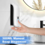 300ml Distributeur de Savon Manuel, Mural Simple tête Distributeur de Savon Liquide, Distributeur de Shampooing, Gel Douche de S