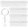 100PCS Anneau Porte Clé avec Chaîne,25 mm Attache Porte Clé, Split Porte Clef Anneaux Lot Métal Porte Anneau fendu Anneau Porte 