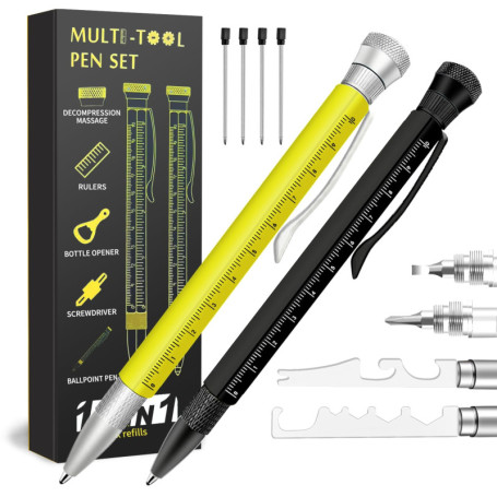 Yolistar Cadeau Homme,Stylo Multifonction 14 en 1,design original stylo à outils ménager,Idee Cadeau Fete des Peres,Cadeau Anniv