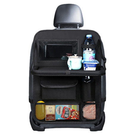 Gsrhzd Organisateur Voiture, Protege Siege Voiture Enfant, Rangement Voiture Enfant, avec Plateau Pliable, Multi-Poches Rangemen