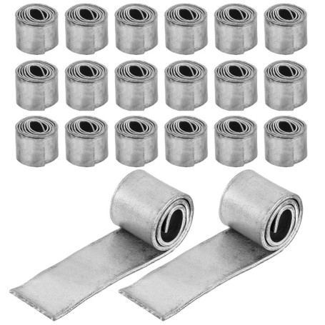 Tkxjry Lot de 20 poids de pêche en plomb souple - Bandes de feuilles de plomb - Rouleaux souples en tôle de plomb - 0,8 mm - Pou