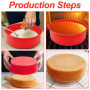 Traxenta Moule Silicone, Gateau Rond Cake en Silicone Moules Ronds, Ensemble de Quatre Pièces Moule à Pâtisserie Layer Cake, Ant