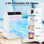 Climatiseur Mobile avec Ecran, 1000 ml Refroidisseur D'air, 4-EN-1 Ventilateur Humidificateur Mini Clim avec Double Pulvérisatio