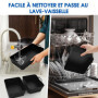 Tuocal Moule Air Fryer pour Ninja AF500EU, 3Pcs Accessoire Silicone Réutilisable Air Fryer Airfryer Pot Carrée pour 10,4 L Ninja