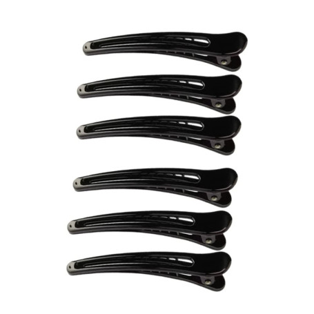 Pinces à Cheveux Professionnelles, 6 Pcs Bec de Canard Pinces à Cheveux, Plastique Coiffeur Pince, Pinces à Cheveux Antidérapant