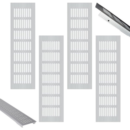 4 Pièces Grille Aeration Rectangulaire, Grille de Ventilation, Grille Ventilation Cheminée, Grille Aeration Aluminium, Grille Da