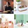 Rebanky 4 Pcs Plateau en Bambou Rectangulaire Ovales Plateau de Service en Bambou Petit Plante Bois Soucoupe Plante pour Café,Pa