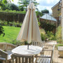 Plcnn Auvent de rechange pour parasol de terrasse - 3 m - 8 baleines - En polyester - Pour jardin, piscine, fête, plage