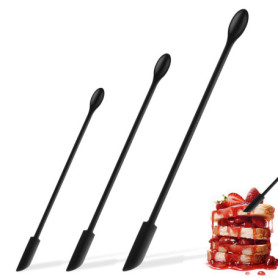 3 Pièces Spatules en Silicone,Mini Spatules en Silicone,Petite Cuillère Réutilisable de Maquillage en Caoutchouc,Souple Patisser