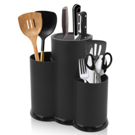 3 en 1 Blocs à Couteaux Vides Universel, Support à Couteaux De Cuisine, Rond Rangement Couteaux de Cuisine, Porte Couteaux Usten