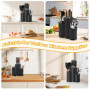 3 en 1 Blocs à Couteaux Vides Universel, Support à Couteaux De Cuisine, Rond Rangement Couteaux de Cuisine, Porte Couteaux Usten