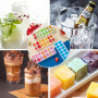 RUNMKUO Lot de 4 bacs à glaçons en silicone avec couvercle,certifié LFGB et sans BPA, Empilable Glaçons Plaque Carré Ice Cube Tr