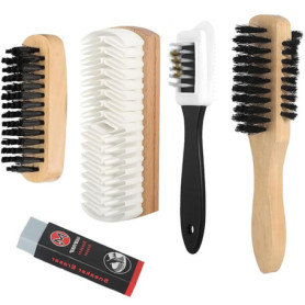 UQTUKO Brosse à daim pour chaussures, 5 pièces Kit Nettoyage Chaussure Daim Brosse à daim Multifonction à 4 Côtés brosses à chau