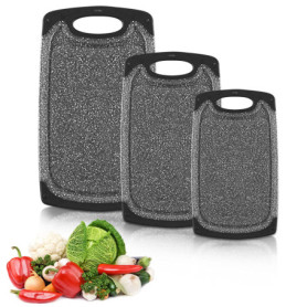 Planche à découper,Set de 3 Planches à découper,Planches à Découpe,avec Rainure de Jus,Différentes Tailles Pour Toutes les Occas