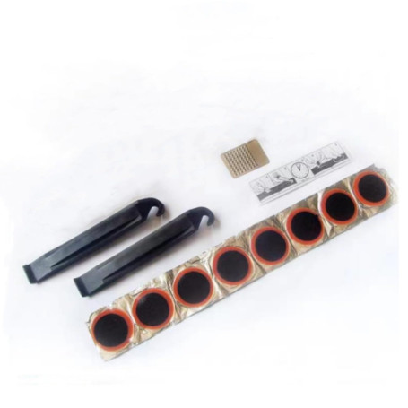 BOBOZHONG Kit de réparation de vélo, kit de réparation de pneus de vélo, Rustine Vélo,Patchs de Pneus Râpe Leviers de Pneu,Répar