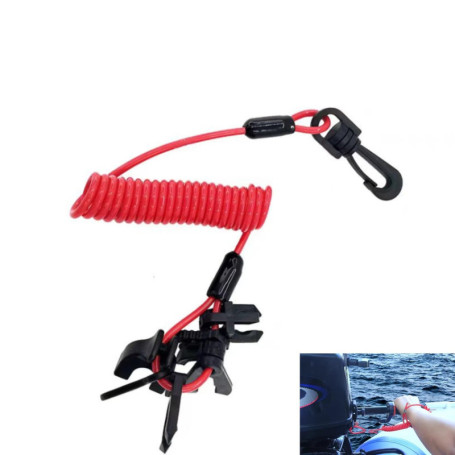 BOBOZHONG Longe d'arrêt d'arrêt de Moteur de Bateau,Universal Bateau Moteur Hors-Bord Moteur Kills Interrupteur d'arrêt pour Mot