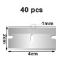 40 Lame Grattoir de Rechange en Carton de Qualité Supérieure, Haute Qualité Lames de Antirouille Acier Inoxydable pour Fenêtre/S