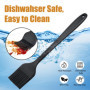 KitsKap Lot de 2 pinceaux à badigeonner en silicone pour huile, barbecue, grill, cuisson de sauce, passe au lave-vaisselle (Noir