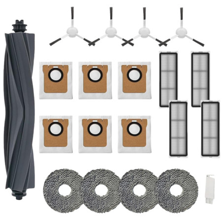 HIYOUNG Accessoires pour Xiaomi X20+/X10+ Dreame L10s/L10 Ultra, 1 brosse principale, 4 brosses latérales, 6 sacs à poussière, 4
