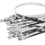 HWSWSH 30 Pcs Attache de Câble en Acier Inoxydable 50 * 1cm, Collier de Serrage inox Robuste, Serre Câble Métallique Zip Ties Me