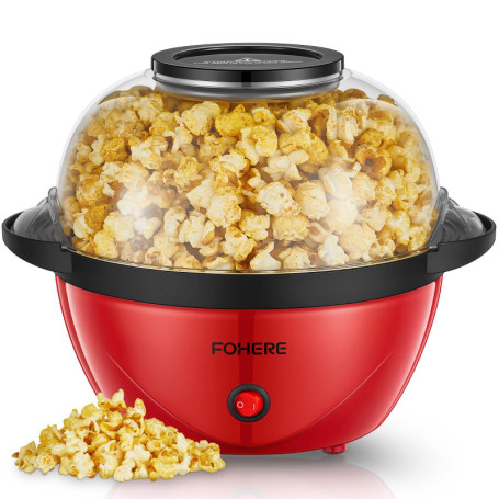 FOHERE Machine à Pop Corn, Machine a Pop Corn 3,5 L Pour la Maison, Popcorn Machine électrique Avec Sucre et Huile, Revêtement A