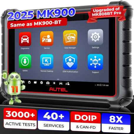 Autel MaxiCOM MK900 Valise Diagnostic Auto: 2025 Idem MK900BT, Mise à Jour de MX808S, MK808BT Pro, MK808Z Outil Analyse Bidirect