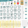 Teklemon Lot de 207 Emporte-Pièces en Argile Polymère pour Boucles d'Oreilles, 24 Formes Cutters de Argile Polymère avec Cartes,