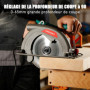 HYCHIKA Scie Circulaire, 1300 W 4500 RPM 185 mm Scies Circulaires Électriques Filaire, Moteur Haute Puissance, Profondeur de cou