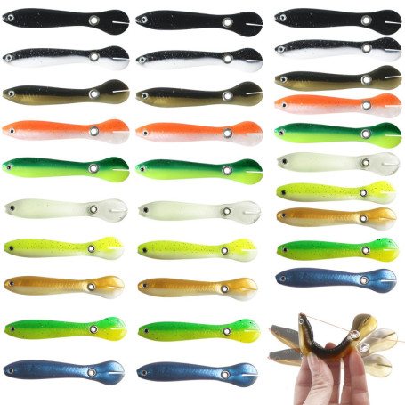 ZALHIN 30 Pcs Leurre Peche - 10cm Faux Appat De Peche, Leurre Souple, Imitation D'une Loche Mourante, Leurre Peche Carnassier, A