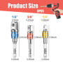 WYRGQIQN Adaptateur Hexagonal Vers 1/4", 1/2", 3/8" 3 PièCes Adaptateur à Six Pans Creux Adaptateur De Douille Clé à Douille Jeu