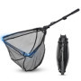 BNGXR Épuisette Pêche Pliable, Caoutchouc Filet Téléscopique Landing Net Antirouille Alliage D'aluminium Nylon Filet de Pêche 95
