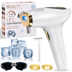 Épilateurs à lumière pulsée, Épilation au laser IPL avec Fonction de Refroidissement, 9 Vitesses et 3 Fonctions HR/SC/RA, Appare