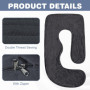 Housse de coussin de grossesse, en forme de J, pour coussin de positionnement latéral, coussin de corps amovible en coton, lavab
