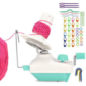 BAIFULAI Enrouleur de laine, dérouleur de laine, enrouleur de fil bleu, enrouleur de laine, métier à tricoter à la main, machine