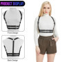 Drglynh Ceinture Punk En Cuir Taille Corps Poitrine ChaîNe Noir Goth Gilet Collier De Corps Pour Femme Filles Cosplay Party Rave