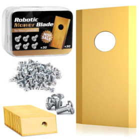 EOPUOZS 30pcs Lames Robot Tondeuse pour Worx Landroid, Lames de Rechange de Haute Qualité pour Tondeuses à Gazon avec Vis Corres