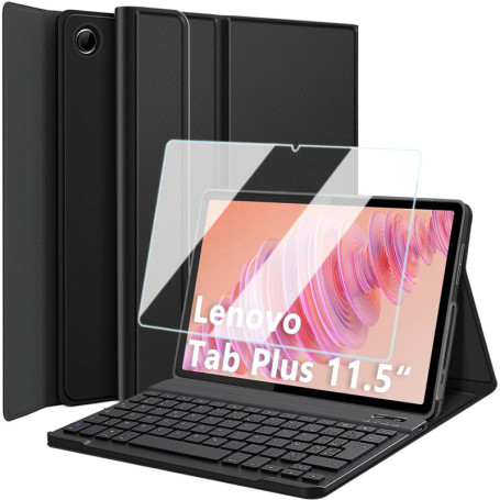 Nanhent Clavier Coque pour Lenovo Tab Plus 11.5 Pouces 2024 (TB351FU), avec Porte-Stylo, AZERTY Français Amovible Bluetooth sans