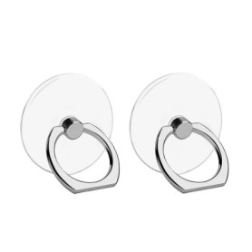 VOVIGGOL 2 Pièces Anneau Telephone Portable, 360° Rotation Clear Bague Téléphone Support Transparent Anneau Porte Portable Smart