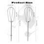 Gfamous Lot de 2 fouets pour batteur à main de rechange Mélangeur à main Mélangeur à main Robot de cuisine émulsifiants Kit méla