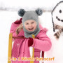 Udbrud Cagoule Bébé, Enfant d'hiver Cercle Echarpe Ensemble Enfant Double Pompon Cagoule Balaclava Bonnet Chaud écharpe Ensemble