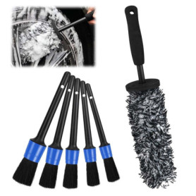 Udbrud Brosse Jante Voiture, Brosse de Nettoyage en Microfibre avec Pinceau détaillé Pas de Rayures Un Nettoyage Complet Nettoya