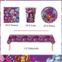 61 pièces de vaisselle de fête Monster High, fête d'anniversaire Monster High pour enfants, y compris assiettes en carton, tasse
