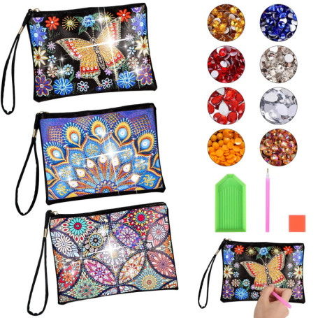 Exyvox Peinture au diamant Enfants, Cadeau pour filles 6 7 8 9 10 ans, Kit d’artisanat Enfants 6 ans et plus, 3 pièces Diamond B